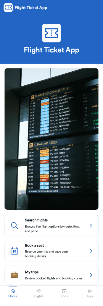 Flight Ticket App Template