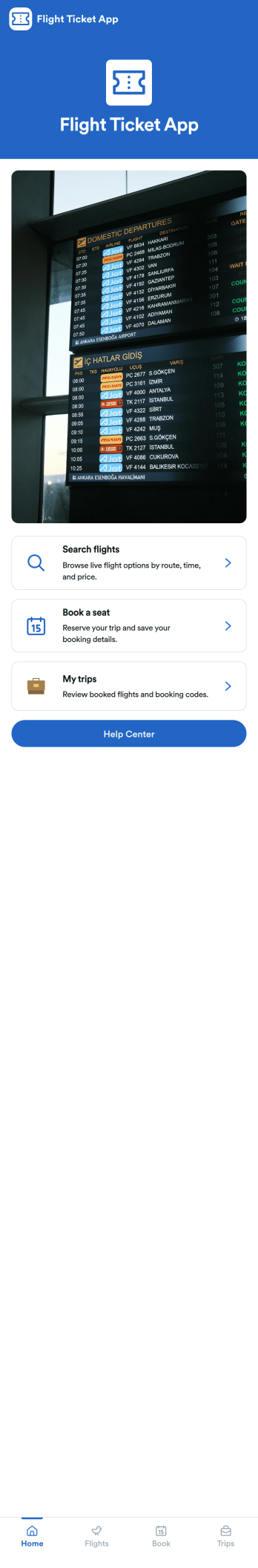 Flight Ticket App Template