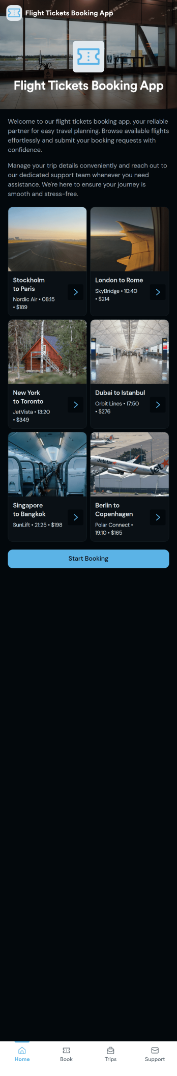 Flight Tickets Booking App Template
