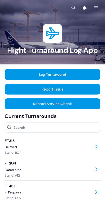 Flight Turnaround Log App Template