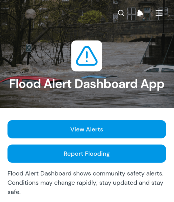 Flood Alert Dashboard App Template