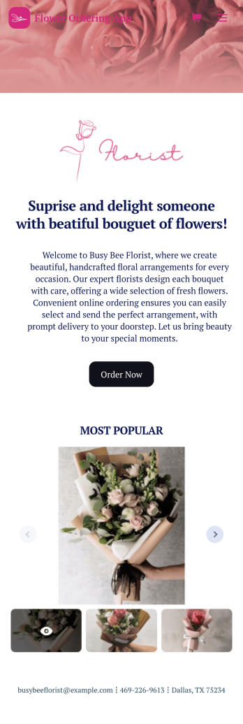 Flower Ordering App Template