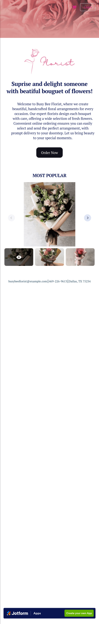 Flower Ordering App Template