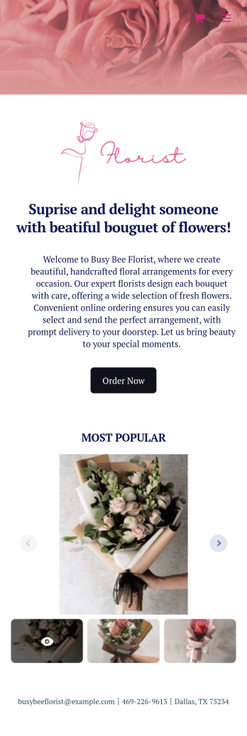 Flower Ordering App Template
