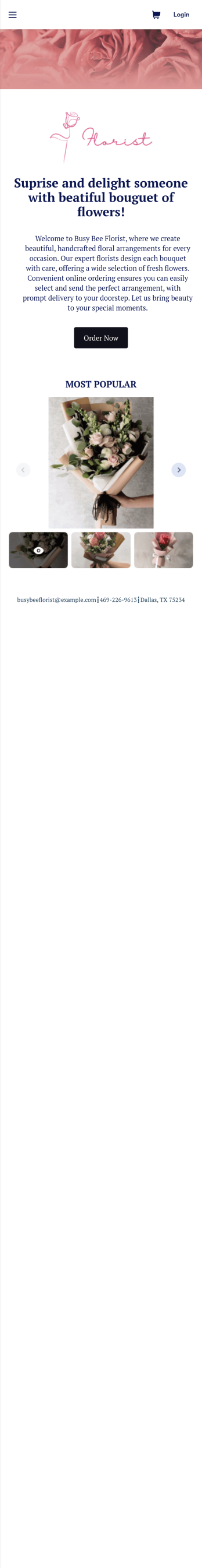 Flower Ordering App Template