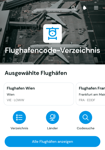 Flughafencode-Verzeichnis-App