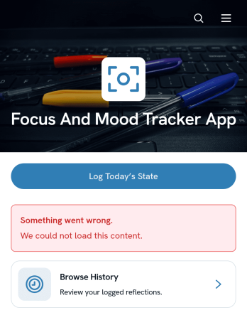 Focus and Mood Tracker App Template