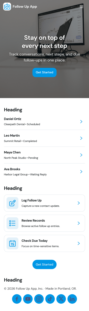 Follow Up App Template