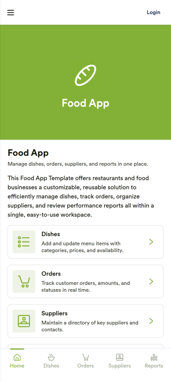 Food App Template