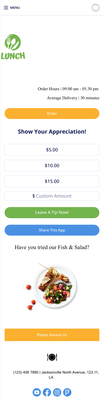 Food Delivery Tip App Template
