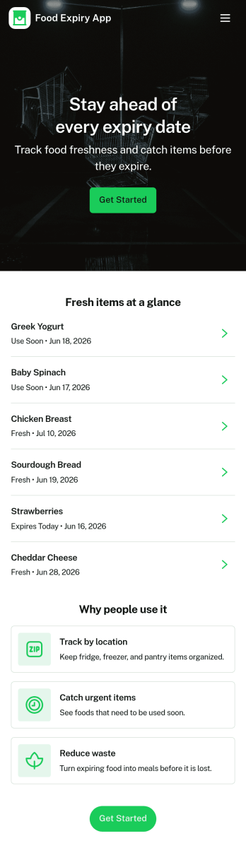Food Expiry App Template