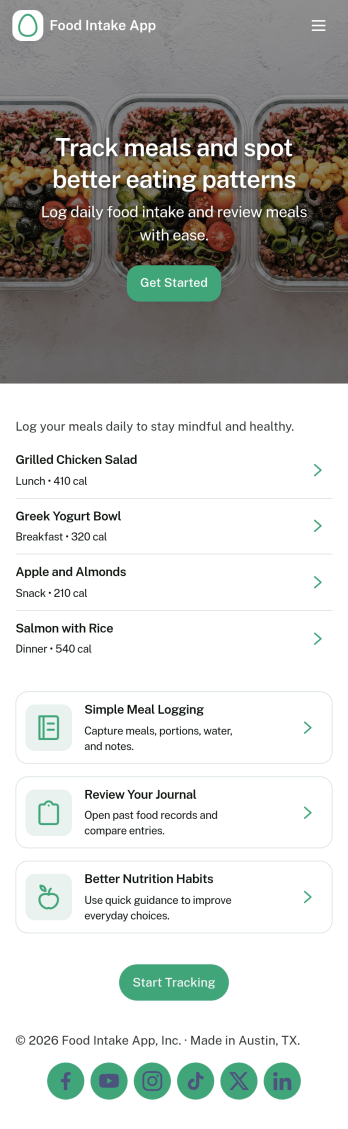 Food Intake App Template