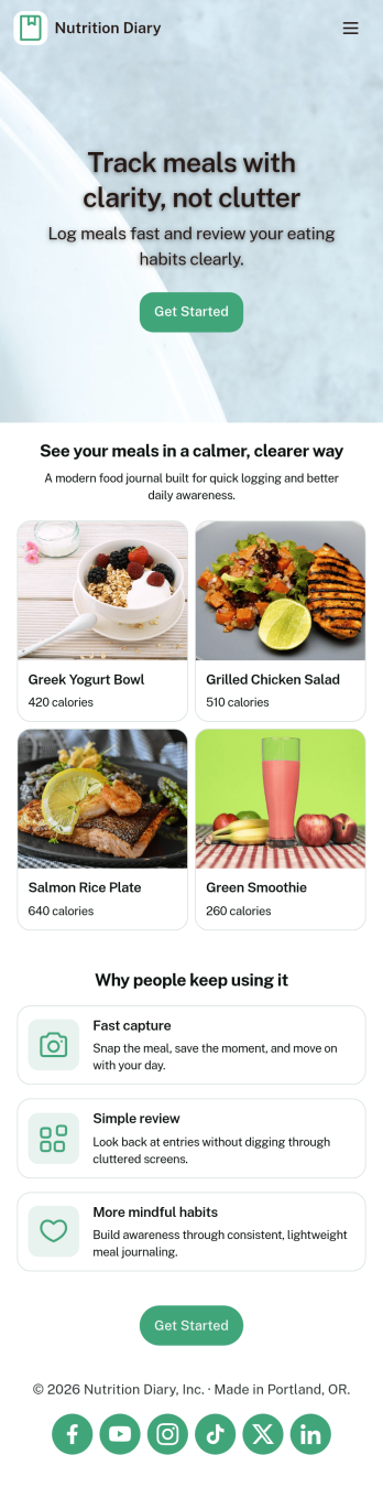 Food Journal App Template