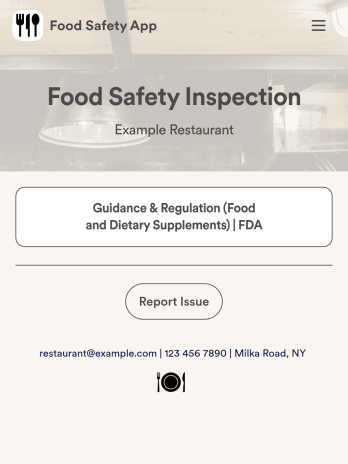 Food Safety App Template