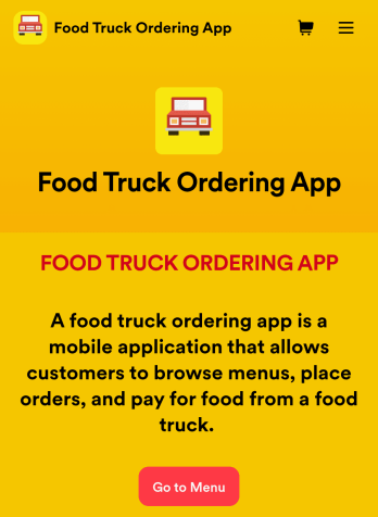 Food Truck Ordering App Template
