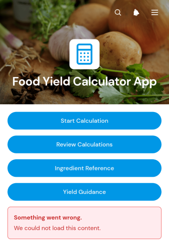 Food Yield Calculator App Template