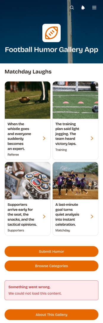 Football Humor Gallery App Template