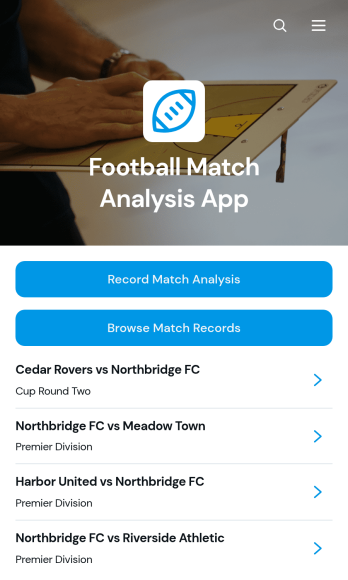 Football Match Analysis App Template