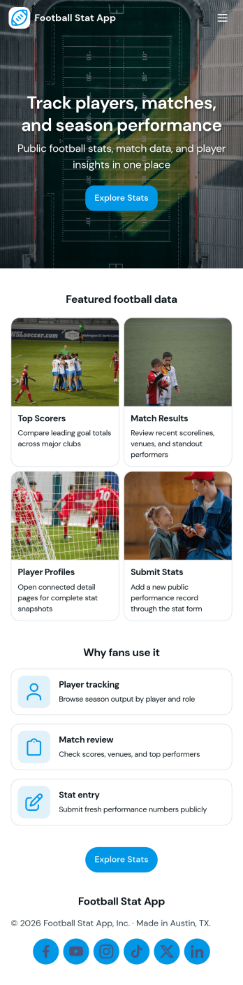 Football Stat App Template