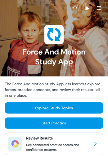 Force And Motion Study App Template
