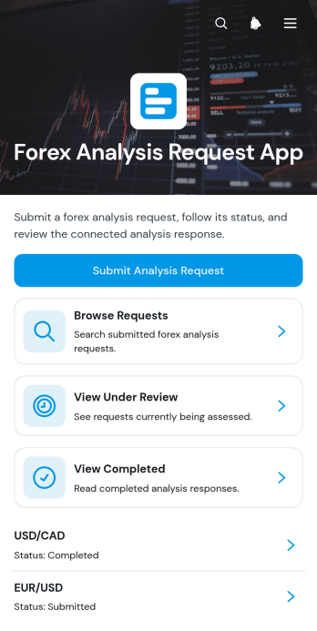 Forex Analysis Request App Template