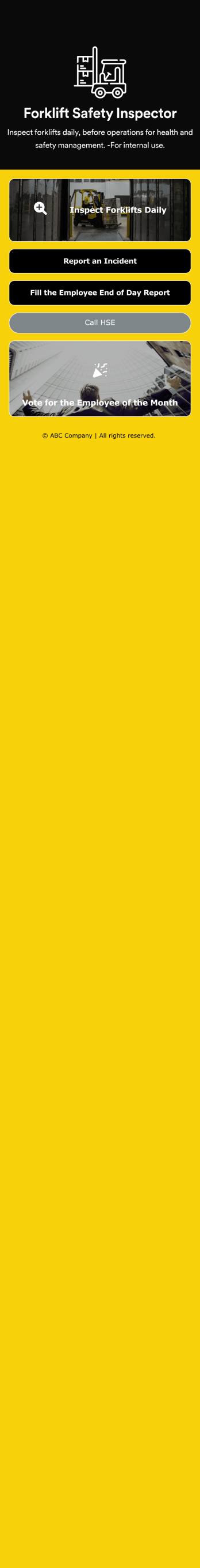 Forklift Inspection App Template