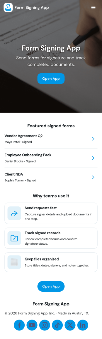 Form Signing App Template