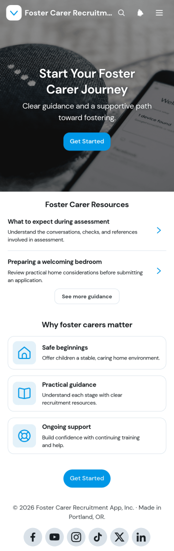 Foster Carer Recruitment App Template