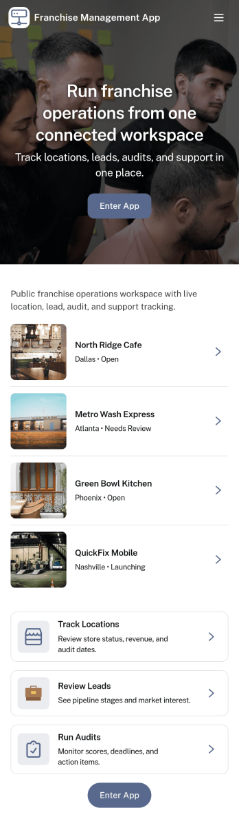 Franchise Management App Template