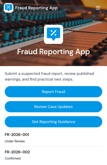 Fraud Reporting App Template