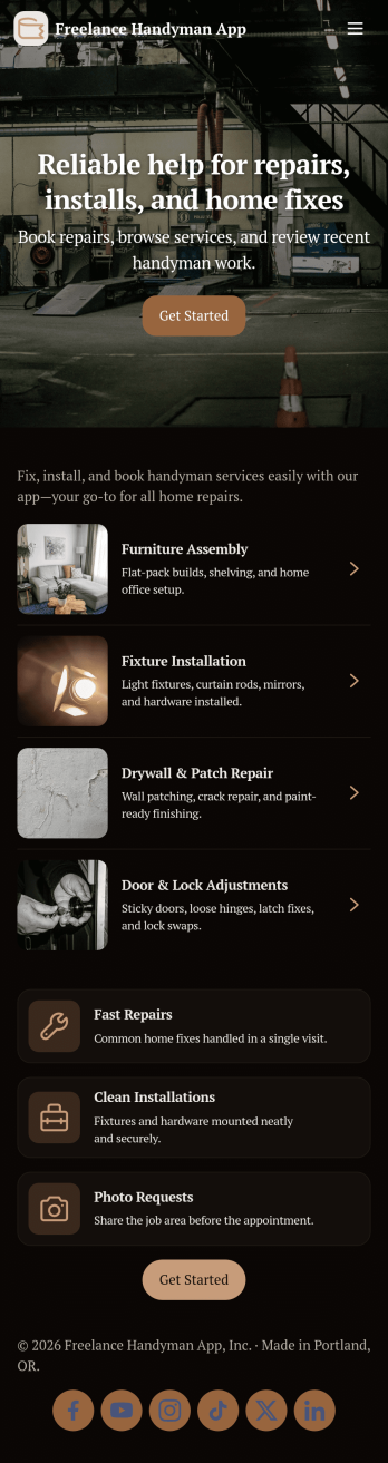 Freelance Handyman App Template