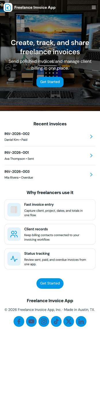Freelance Invoice App Template