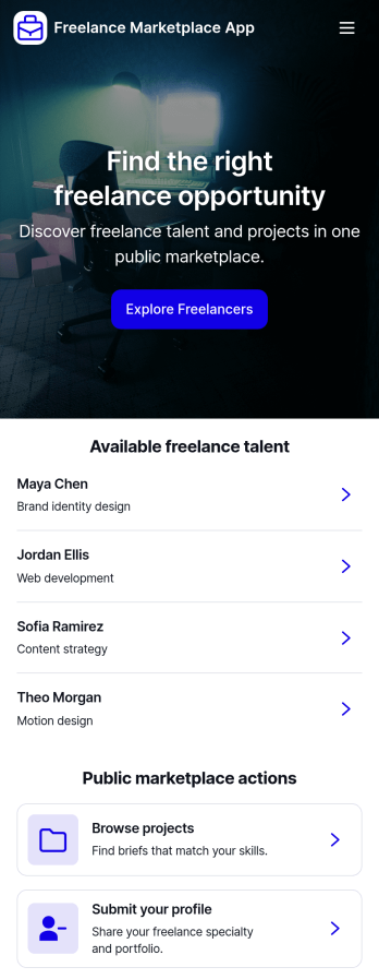 Freelance Marketplace App Template