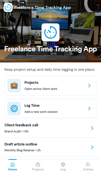 Freelance Time Tracking App Template