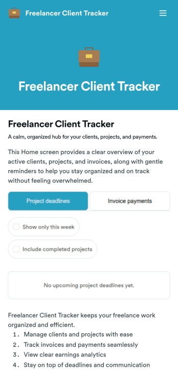 Freelancer Client Tracker App Template