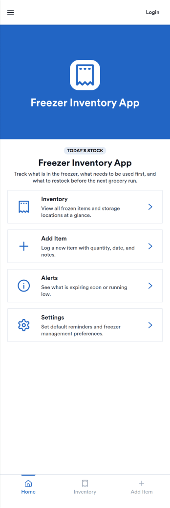 Freezer Inventory App Template
