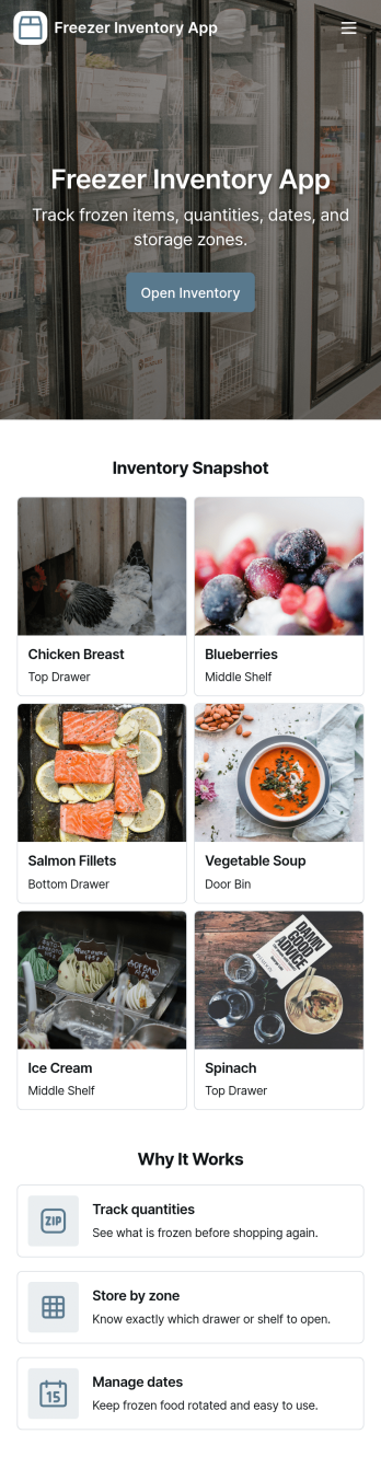 Freezer Inventory App Template