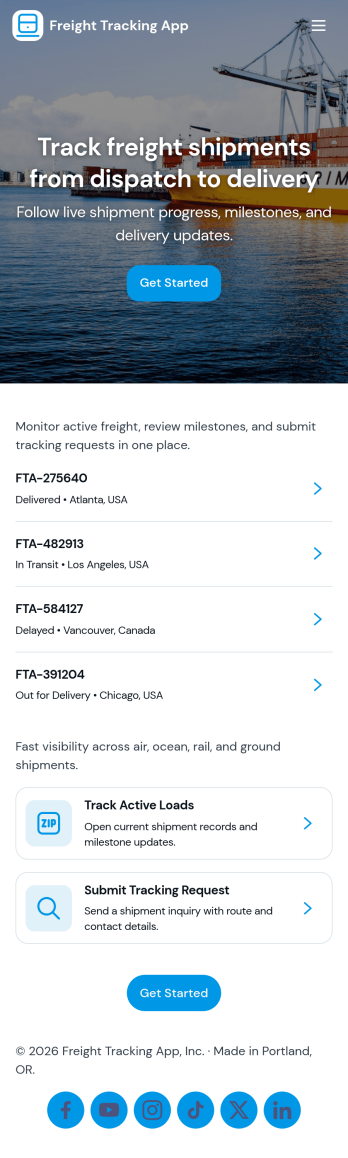 Freight Tracking App Template
