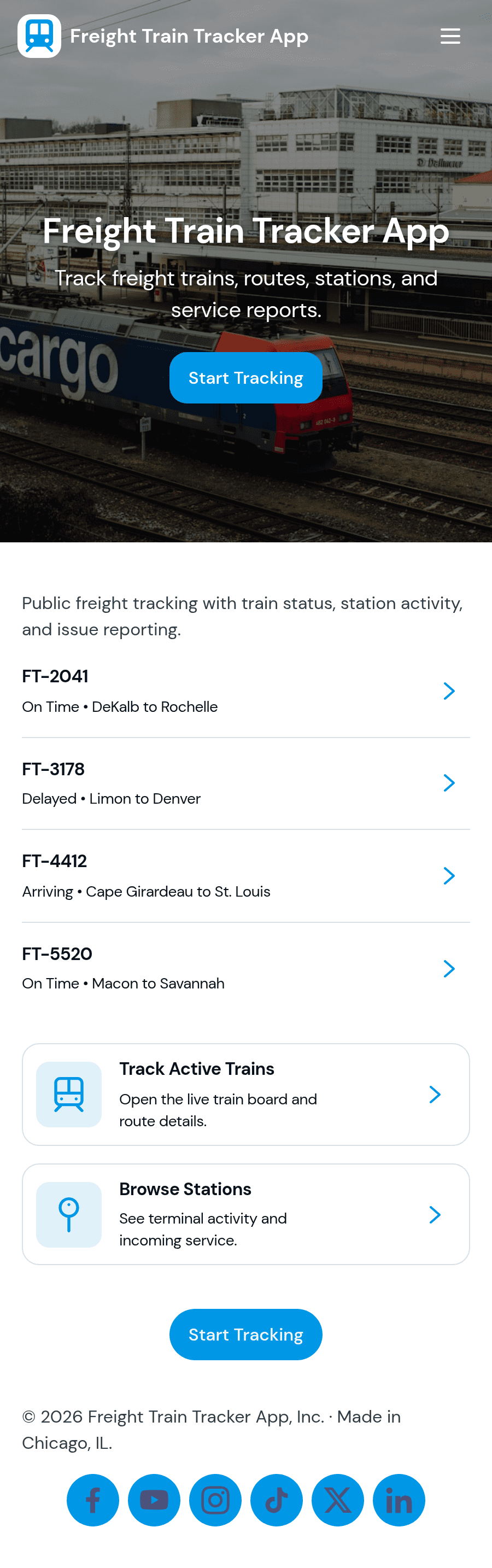 Freight Train Tracker App Template | Jotform