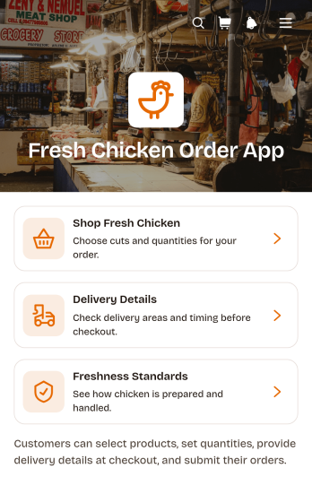 Fresh Chicken Order App Template