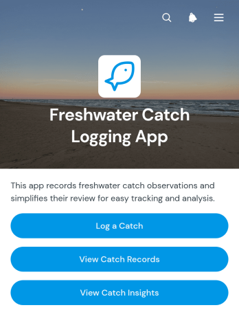 Freshwater Catch Logging App Template
