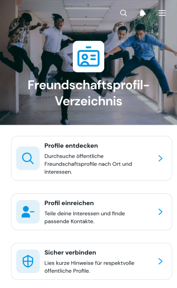 Freundschaftsprofil-Verzeichnis-App