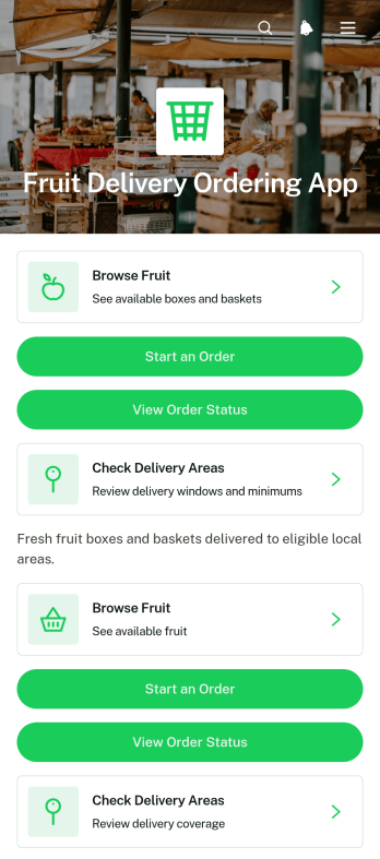 Fruit Delivery Ordering App Template