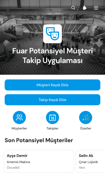 Fuar Müşteri Adayı Takip Uygulama Șablonu