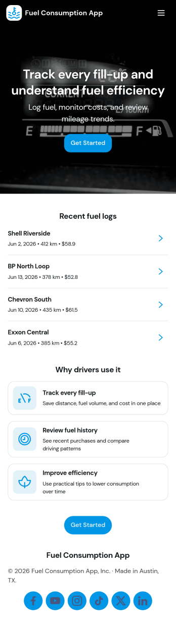 Fuel Consumption App Template