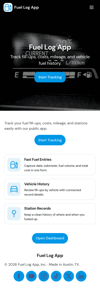 Fuel Log App Template