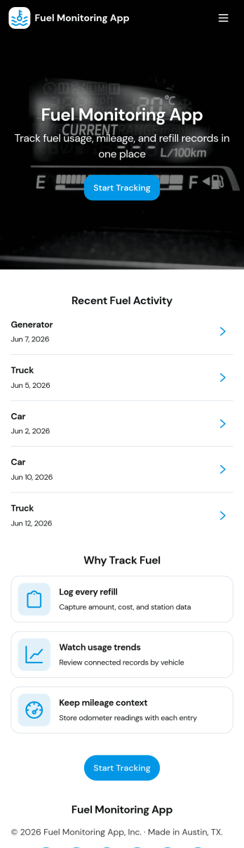 Fuel Monitoring App Template