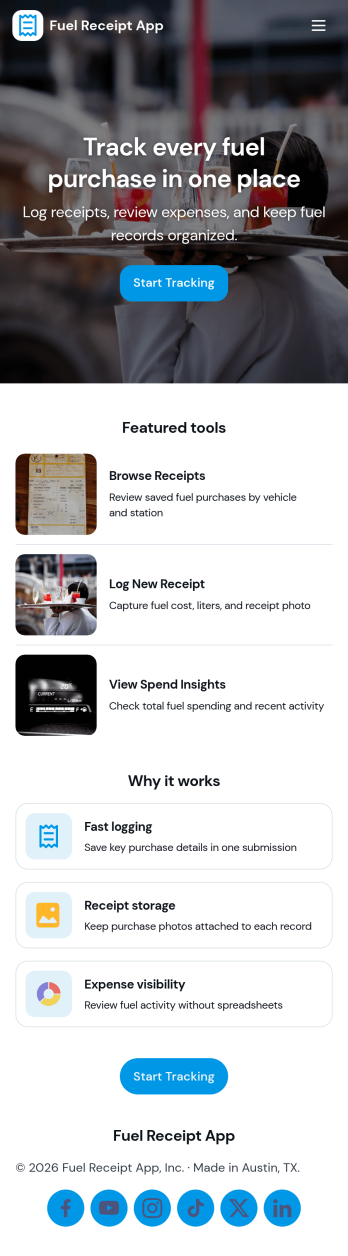 Fuel Receipt App Template