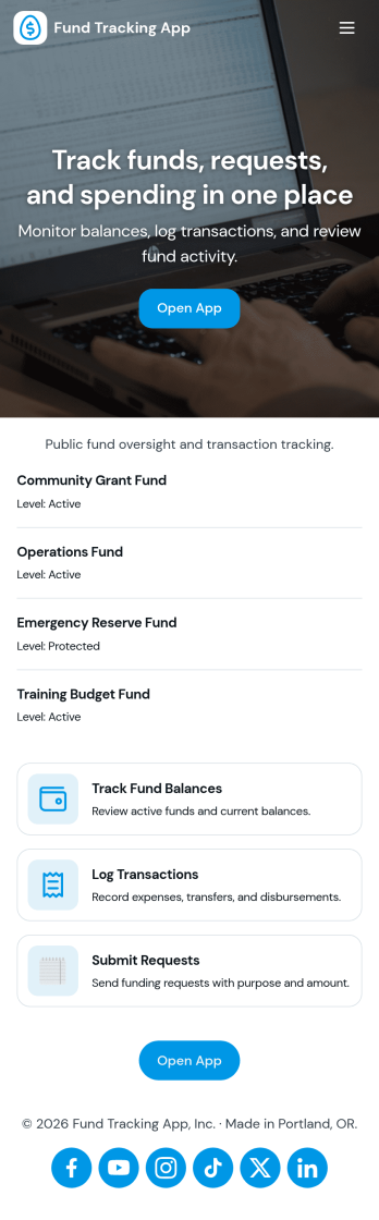 Fund Tracking App Template
