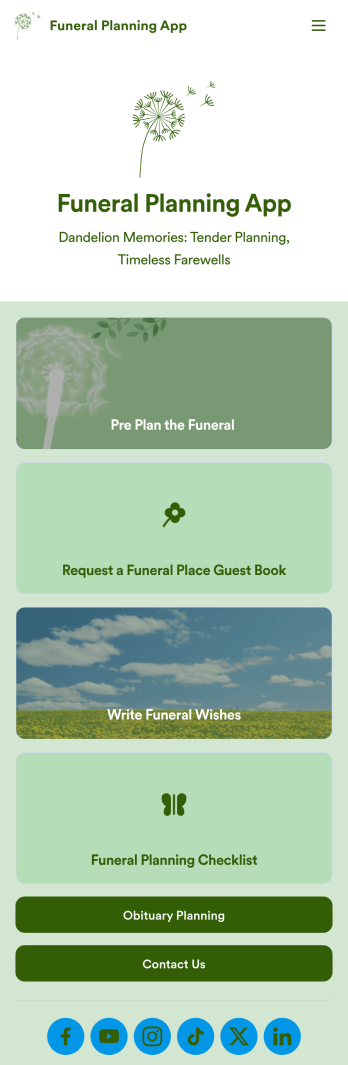 Funeral Planning App Template